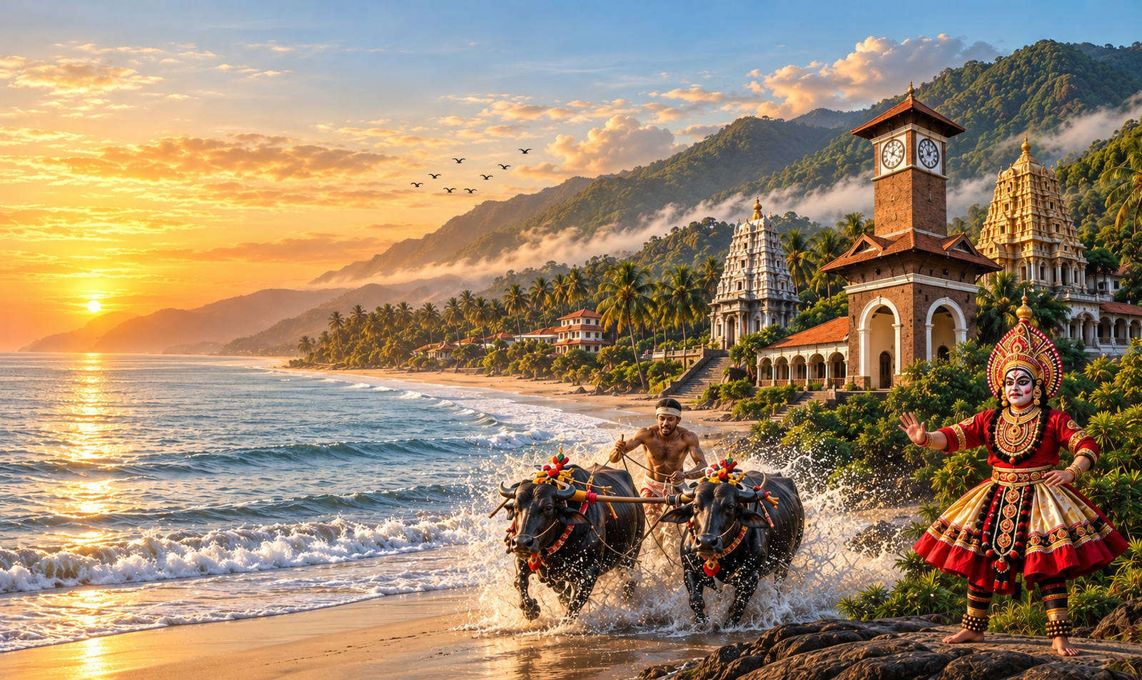Dakshina Kannada landscape - beaches, Western Ghats, temples, Kambala and cultural heritage