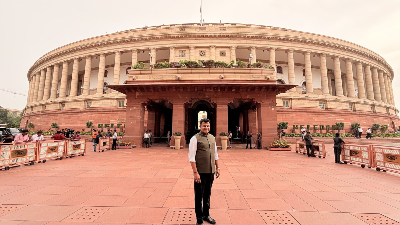 Captain Brijesh Chowta at the new Parliament (Sansad Bhavan), New Delhi