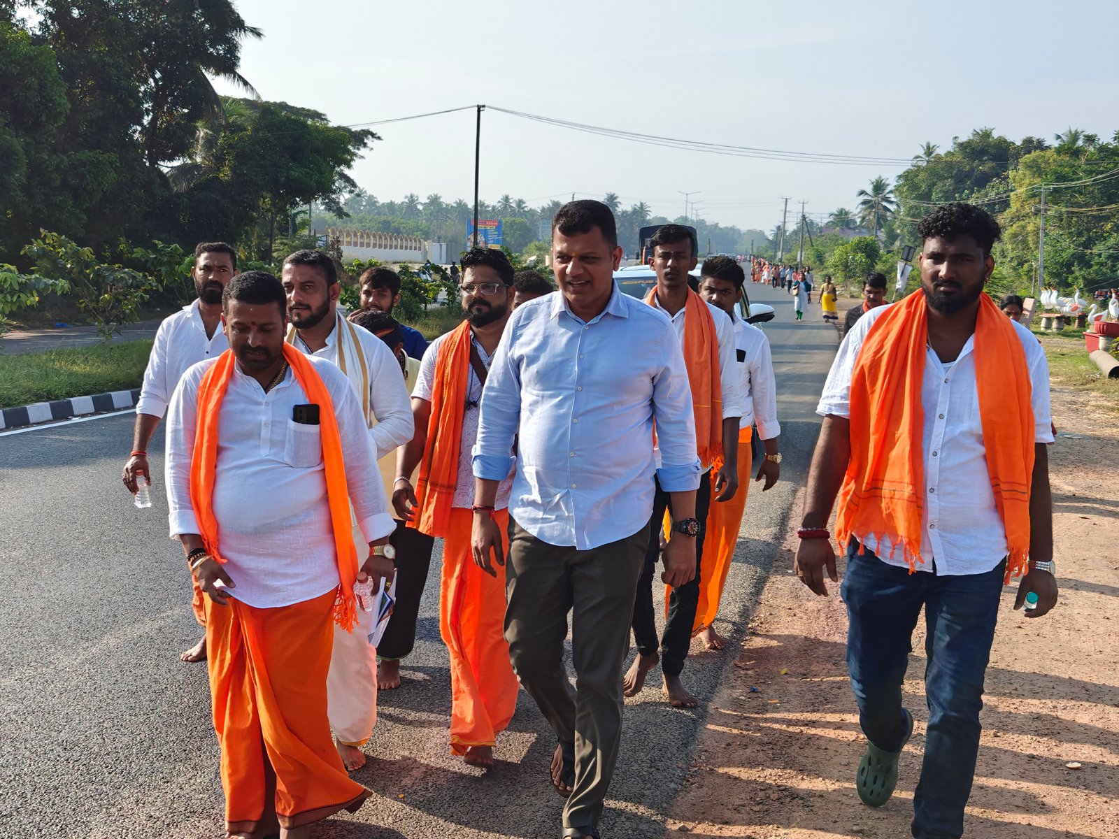 Captain Brijesh Chowta with party workers and community leaders